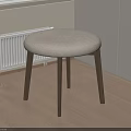 Modern Simple Dining Chair With Wooden Legs And Fabric Seat Cushion In Indoor Home Setting