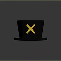 Black Top Hat With Gold X Symbol Classic Stylish Daily Living Accessory