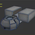 Geometric Objects With Rectangular Blocks Circular Textured Base And Digital