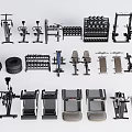 Various Types of Sports Equipment Including Dumbbells Treadmills Weight Benches and Fitness Racks