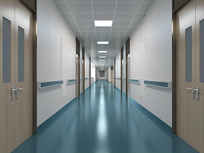 modern corridor hospital corridor hospital corridor 3d model