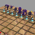 Smart Machine Chessboard Game With Colored Pieces And Grid Layout