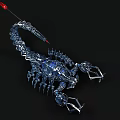 Mechanical Scorpion 3D Model With Metallic Structure Blue Lights Sharp Claws And Red Tail Stinger 3d model