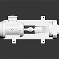 White Mechanical Motor Pump Component With Reflective Surface And Dark Background 3d model