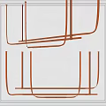 Modern Copper Chandelier With Linear Geometric Structure For Ceiling Ambiance 3d model