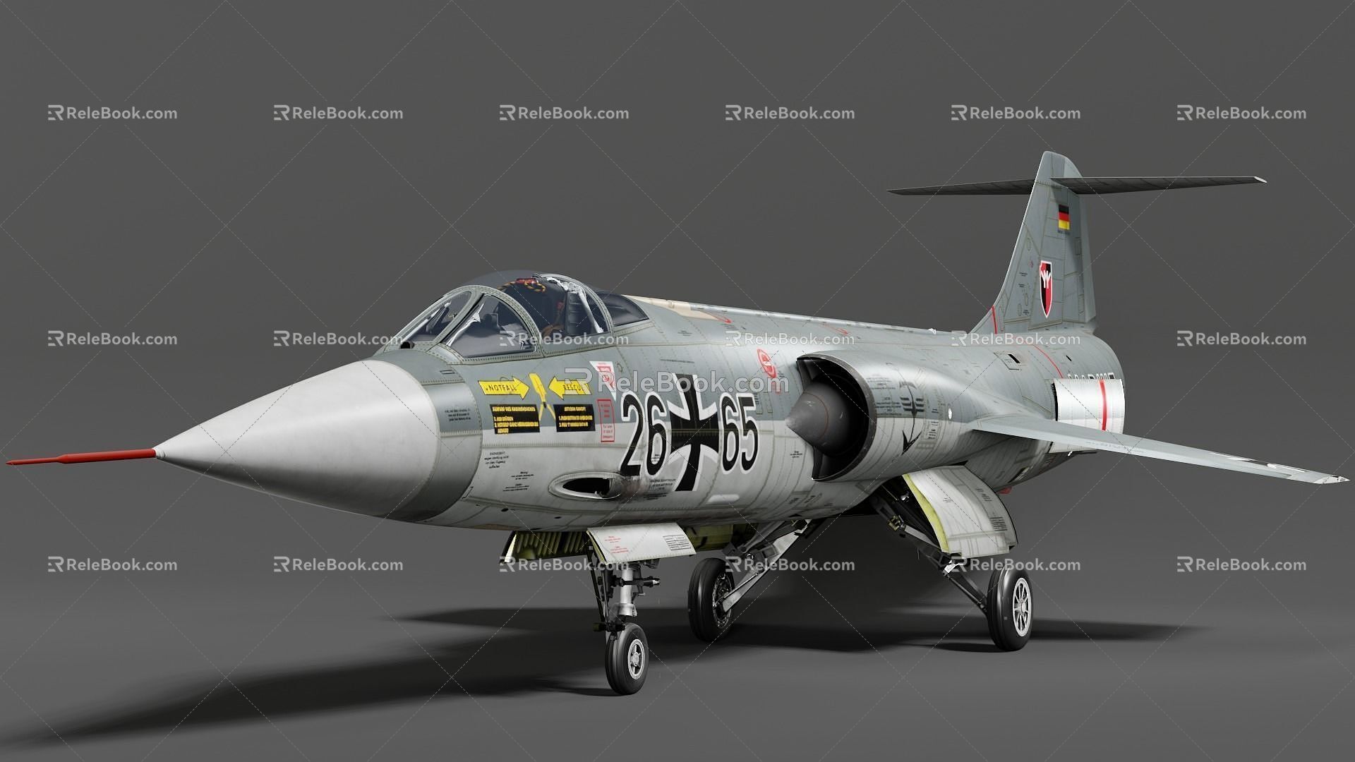 Fighter F104 Fighter Attack Jet Aircraft 3d model