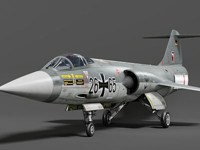 Fighter F104 Fighter Attack Jet Aircraft 3d model