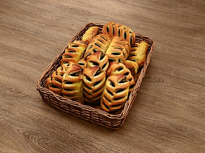 Bread Combination Pastry 3d model