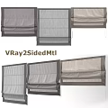 Elegant Roman Blinds In Various Neutral Tones Featuring Stylish Fold Design 3d model