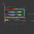 Modern Supermarket Department Store Interior With Yellow Walls White Shelves Cashier Counter And Product Displays
