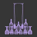 ARTE LAMP Unique Decorative Chandelier With Wine Bottles And Hanging Wine Glasses