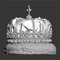 Decorative White Cake Shaped Storage Box With Silver Ornaments Beads And Base