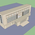 Modern Office Building Exterior With Large Glass Windows And Stone Facade Design