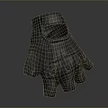 Gray Five-Fingered Daily Use Glove Featuring Black Dots And Practical Design
