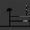 Fitness Weight Bench With Black Frame Padded Seat And Barbell Rack