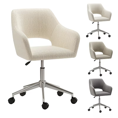 Modern Table And Chair Set With Upholstered Seats Armrests Casters And Various Colors 3d model