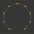 Stylish Golden Metal Hardware Tool Ring Featuring Red And Yellow Gemstone Accents