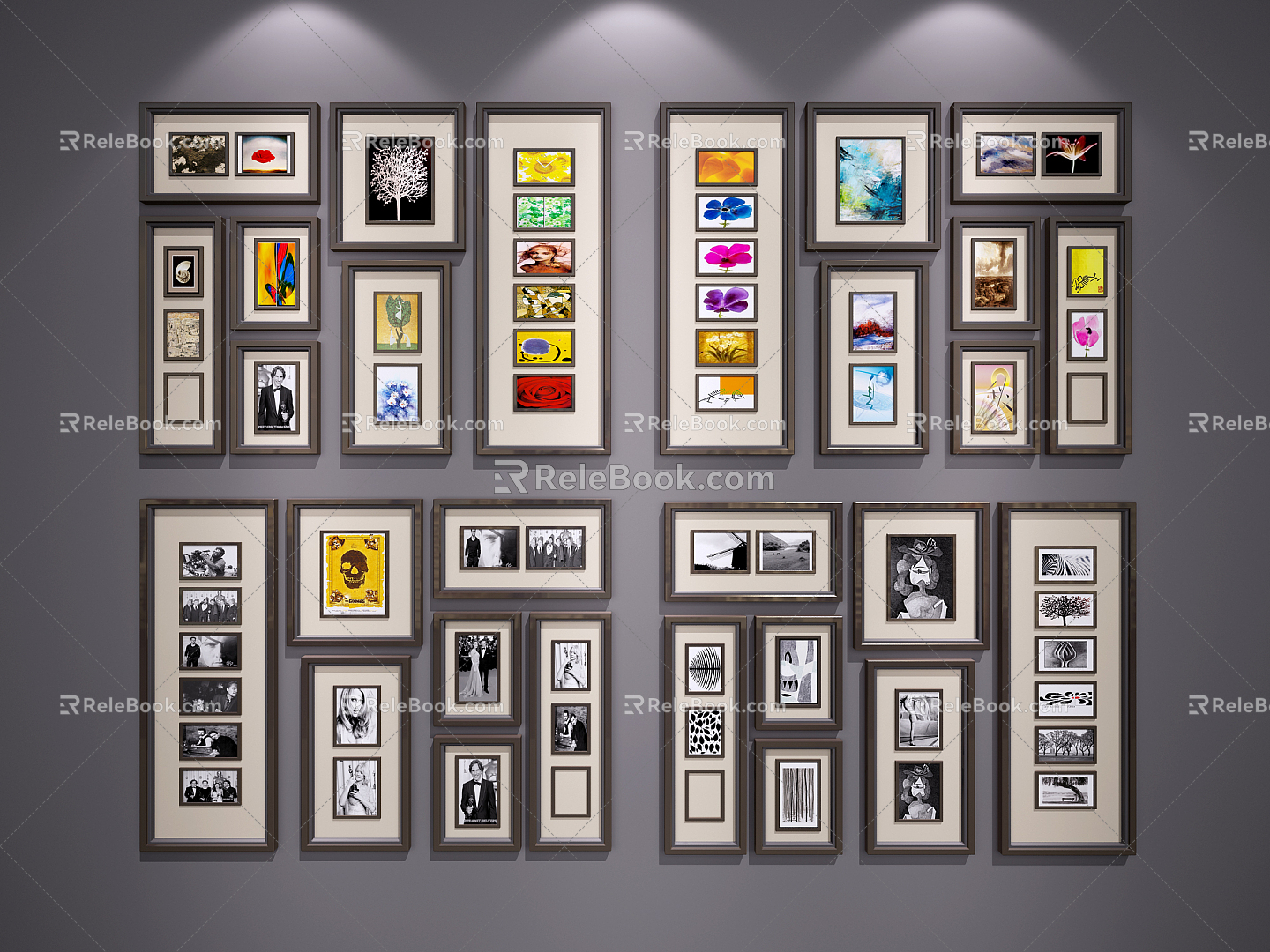 Modern Photo Wall Photo Wall Hanging Picture Combination 3d model