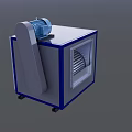 Industrial Fire Safety Equipment Square Casing Cylindrical Fan With Electric Motor
