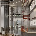 Spacious Modern Sales Office Interior With Glass Partitions And Metal Design
