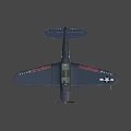 Vintage Military Fighter Plane In Gray With Star Insignia And Propeller Design