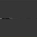 Sword Weapon Featuring Slim Blade Black Handle Hilt Guard on Grey Gradient Background Reflection