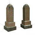 Rough Stone And Wood Pillars With Detailed Carvings And Strong Bases