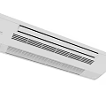 Modern White Wall Mounted Air Conditioner Fan with Sleek Grille Design and Control Panel