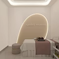 Modern White Minimalist Beauty Salon Reception Lobby Interior Design With Comfortable Furniture And Green Plants