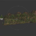 Scenic Winding Mountain Road With Trees And Distant Mountain Landscapes
