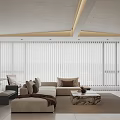 Modern Living Dining Room Interior With Sofa Marble Coffee Table Decorative Painting And Bookshelf