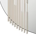 Round Mirror With Vertical Striped Frame For Modern Home Interior Decor 3d model
