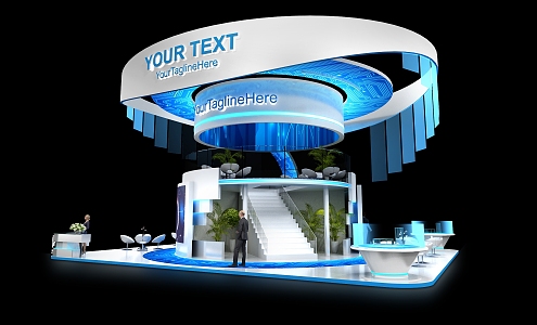 YOURTEXT Electronic Technology Exhibition Display Booth Model 3d model