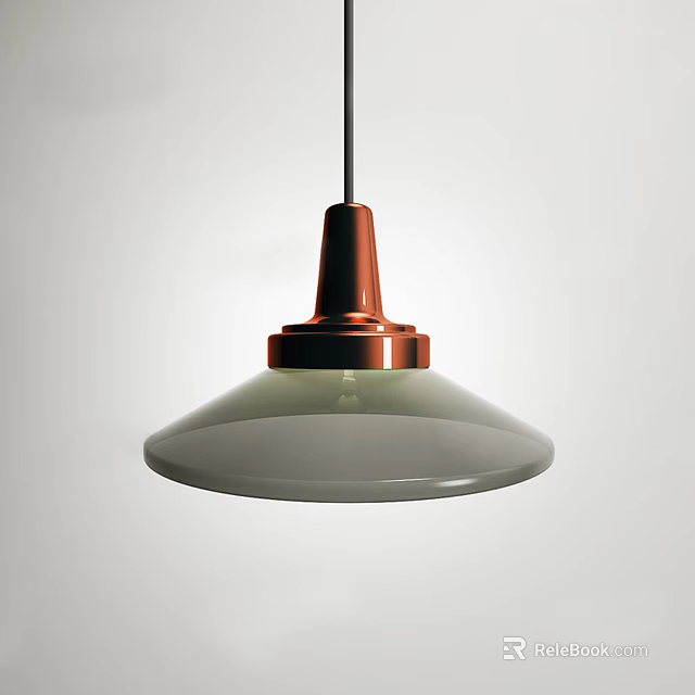 Modern Pendant Light with Copper Base and Frosted Glass Shade for Home Interior 3d model 