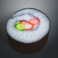 Fresh Sushi Roll with White Rice Nori and Colorful Vegetable Fillings