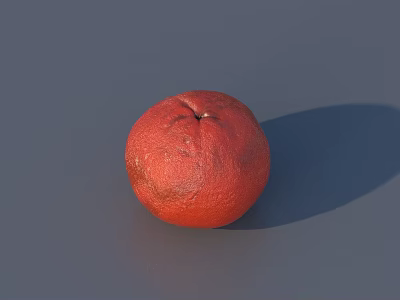 Fresh Red Blood Orange With Textured Surface On Gray Background And Shadow 3d model