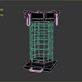 Metal Grid Design Household Storage Container With Square Base And Top Handles
