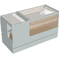Modern Baby Crib With White Frame Storage Drawers And Wooden Slats