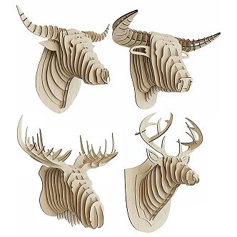 Modern Animal Wall Decorations Animal Head Wall Hanging Ornaments 3d model