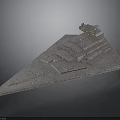 Cosmic Star Destroyer Spaceship Model With Triangular Design Multi Layered Structure And Command Tower