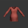 Stylish Red V Neck Long Sleeve Knitted Dress for Women Fashion