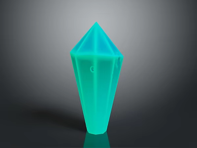 Glossy Green Polyhedral Decorative Component With Smooth Surface And Dark Background 3d model