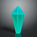 Glossy Green Polyhedral Decorative Component With Smooth Surface And Dark Background 3d model