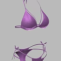 Purple Bikini Swimwear Design With Triangle Top And Strappy Tie Details