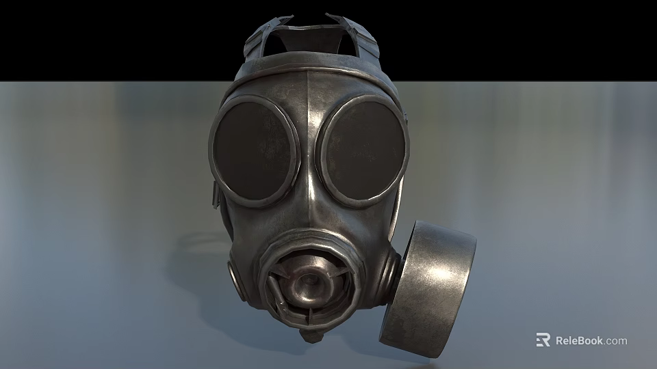Tactical Military Gas Mask As Weapon With Metal Dual Lenses And Filter 3d model 