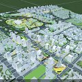Modern Urban Building Complex Aerial View With Green Spaces And High Rise Structures