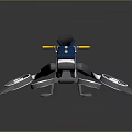 Futuristic Blue And White Motorcycle Concept With Unique Seat And Multiple Wheels