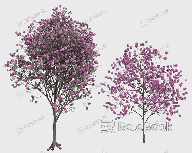 Wind Suzuki Magnolia pink Trumpet Flower Tree Peach Blossom Cherry Blossom model