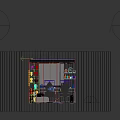 Modern Gaming Room Interior With Dual Monitors Black Chairs Sofa Neon Lights And Collectibles
