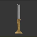 White Candle With Gold Pedestal Stand For Elegant Decorative